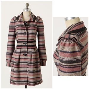 Anthropologie Pea Coat Elevenses
Pattern Maker Stripe Jacket Puff Sleeve